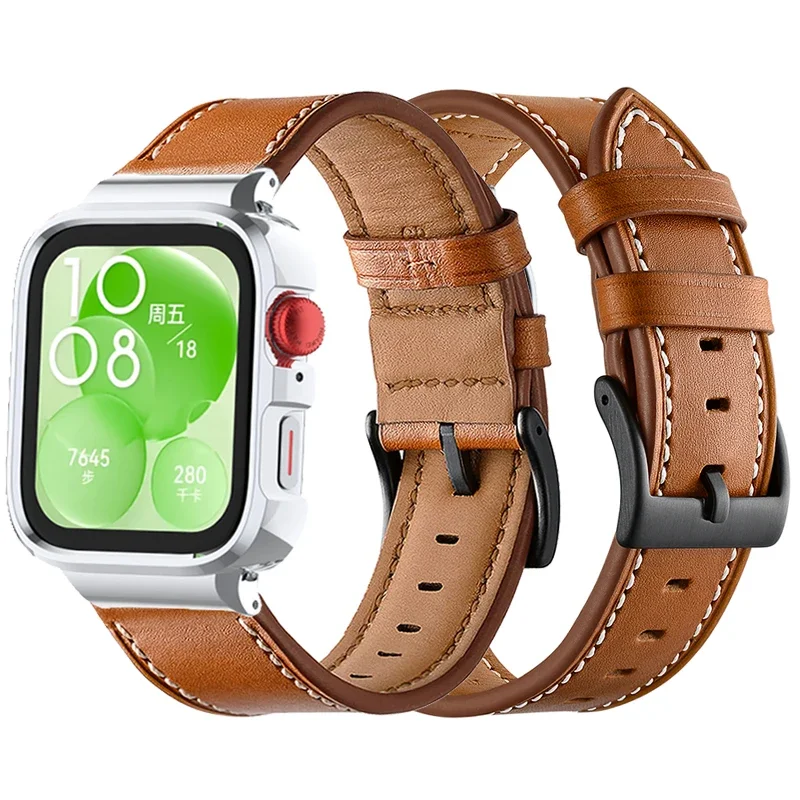 

Ремешок для смарт-часов Huawei Watch Fit 3, металлический защитный чехол для huawei Watch fit 3, кожаный защитный чехол для браслета