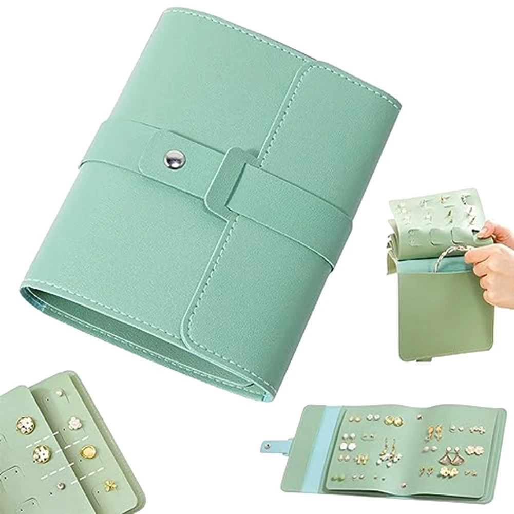 حقيبة تخزين المجوهرات FX، حقيبة تخزين القرط، حقيبة تخزين القرط الجلدية المحمولة القابلة للطي، حقيبة تخزين مجوهرات السفر Roll C Dura #5