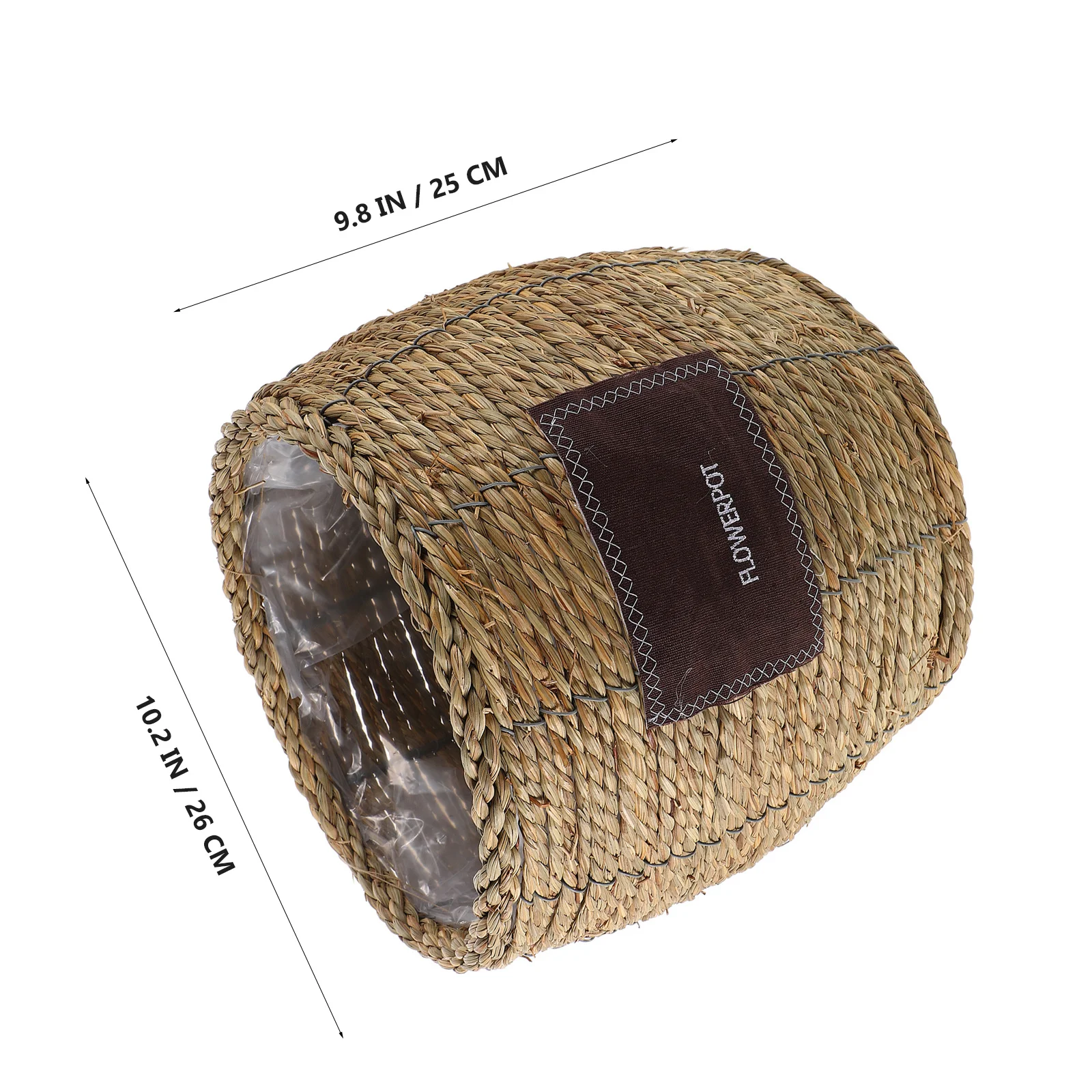 المنسوجة يدويا الروطان اناء للزهور الزخرفية المنسوجة سلة النبات للمنزل حديقة في الشرفة تخزين القش زارع تنفس الرطوبة