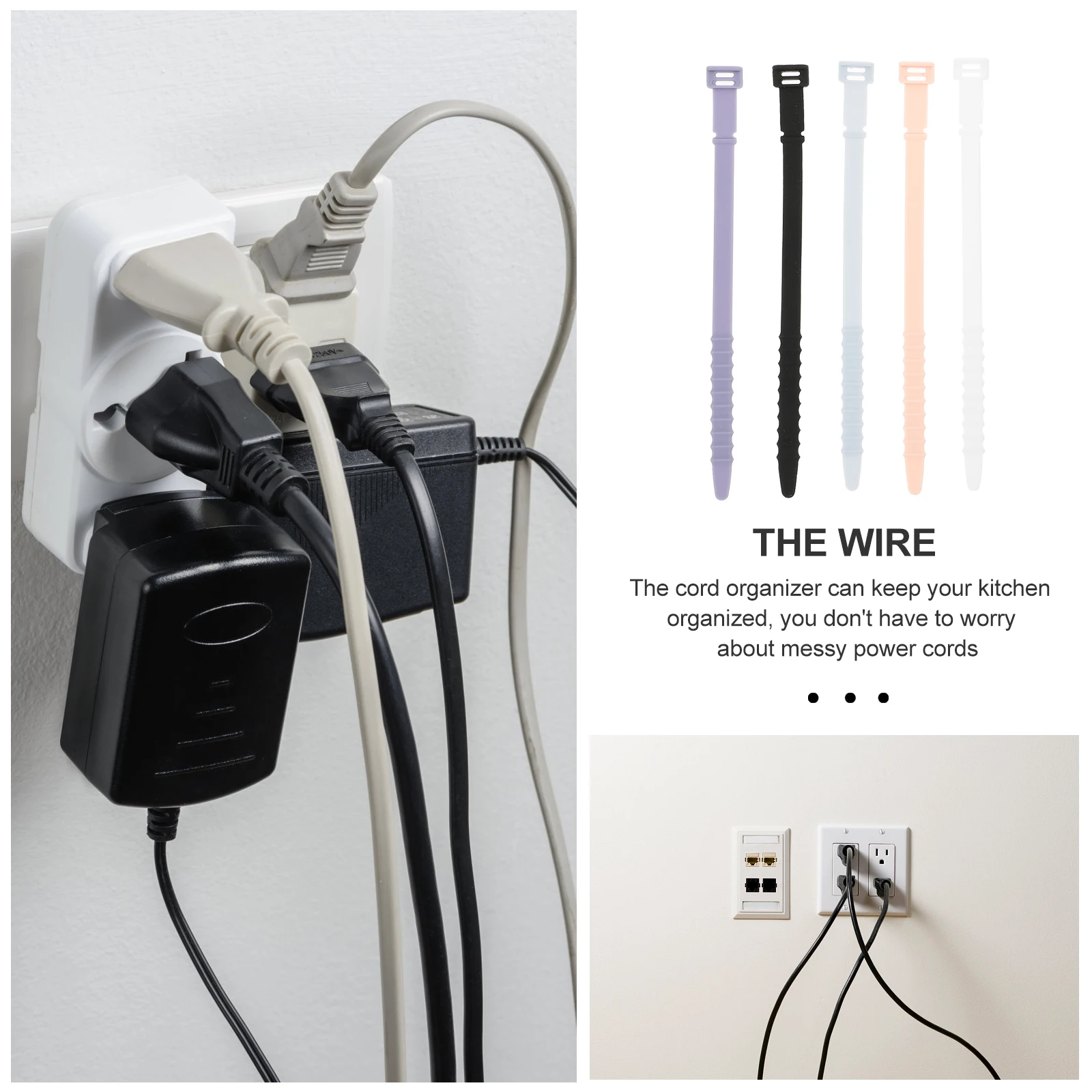 

40pcs Silicone Cable Ties Reusable Cord Organizer Wire Management Zip Ties For Headphone Usb Cables Home Office Electronics