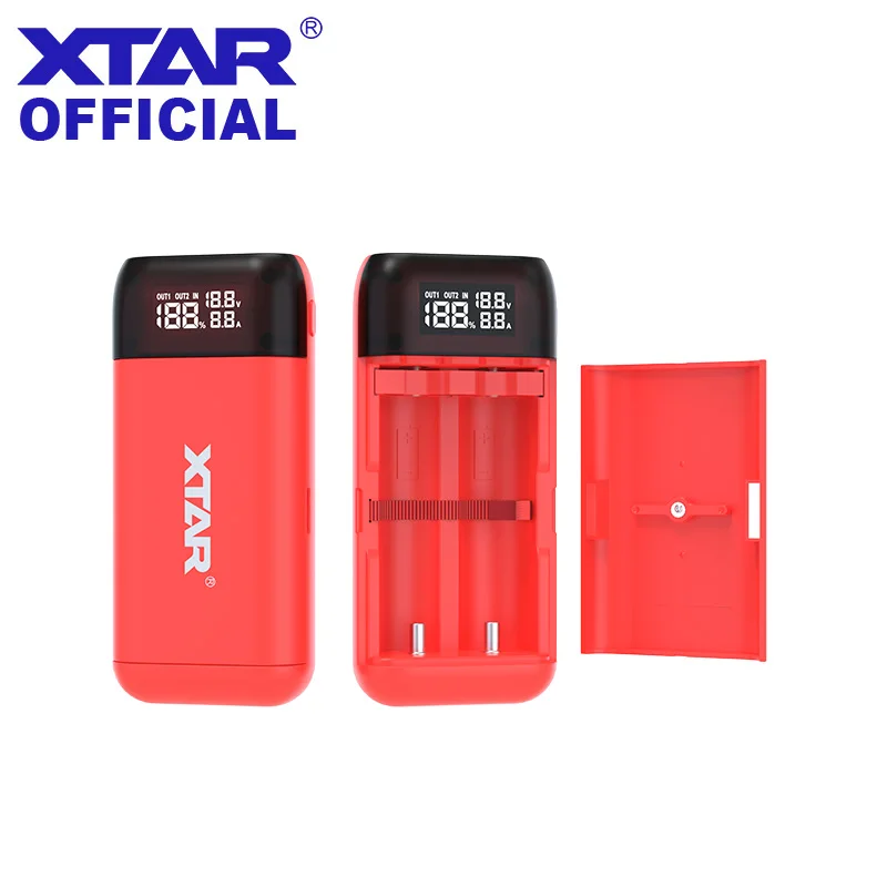 XTAR PB2SL Battery Charger 18650/21700/20700 Power Bank 18W QC3.0 Fast Charge Charger Type C Charging Li ion Battery 18650 NEW