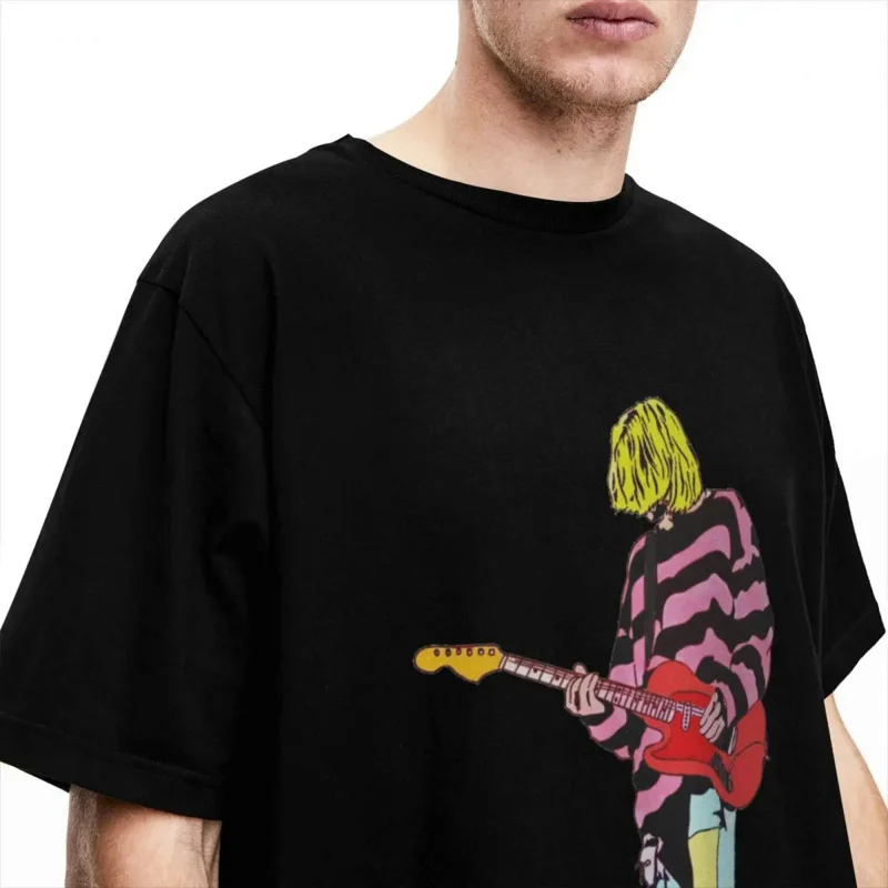 Novelty modern pop art portrait Kurt Cobain T shirt for men women pure cotton tee shirt classic clothes