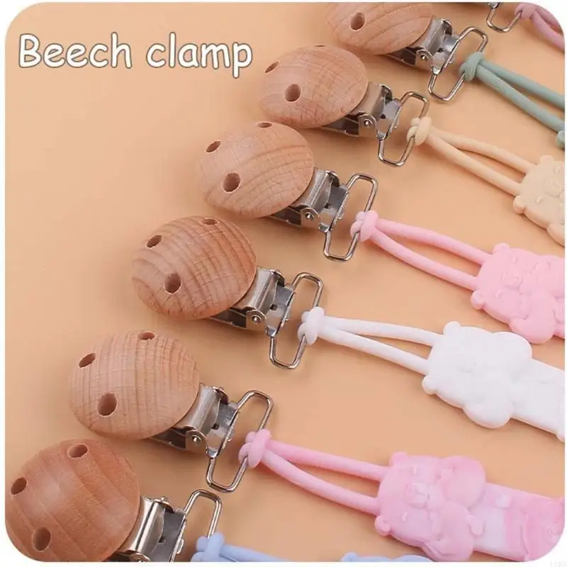 حامل لهاية من السيليكون مع مشبك سلسلة التسنين للأطفال هدية عيد الميلاد L8RB