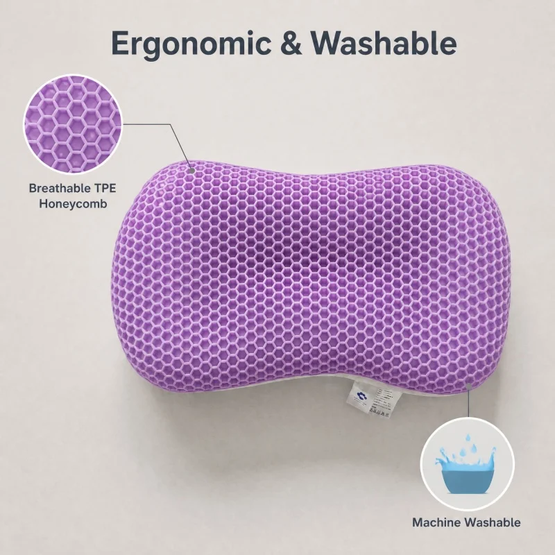 TPE Honeycomb Grid&Polyester Pillow Breathable AB Side Use Four Season Soft Neck Support Pillow Core For Home Hotel Dorm 40*65