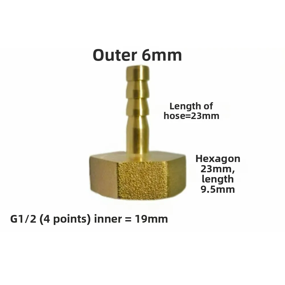 6-Pack Brass Internal Thread Barbed Connectors Designed for Air Water Fuel Oil and Gas Line Integration in Mechanical Systems