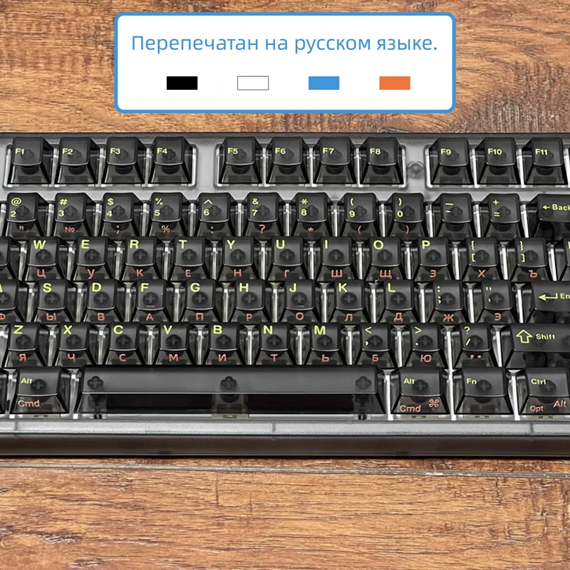 Russische Sprache - Abziehbare Folien-Tastaturaufkleber mit Pinzette, Einseitig gravierte Tastaturaufkleber für Desktop und Laptop