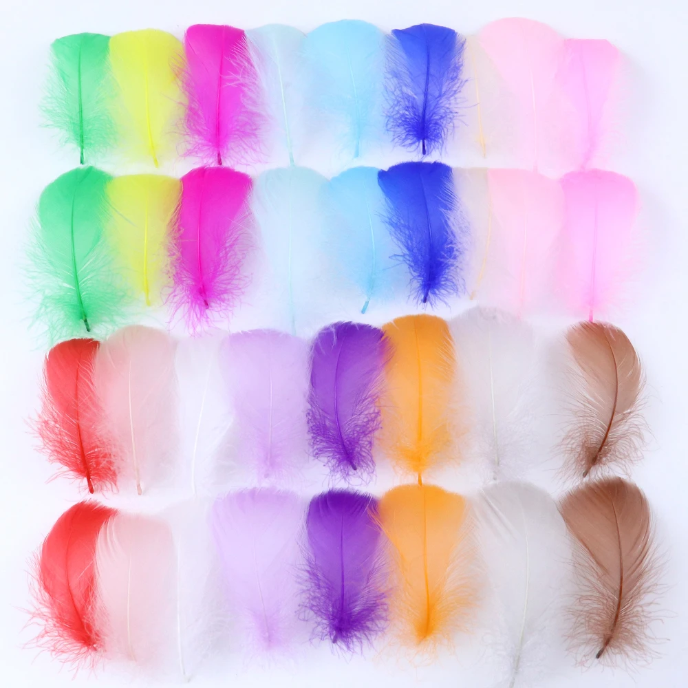 100pcs Natural Goose Feathers 8-12cm for Crafts Colorful Swan Plumes Wedding Party Accessories Decoration Dream Catcher Plumage