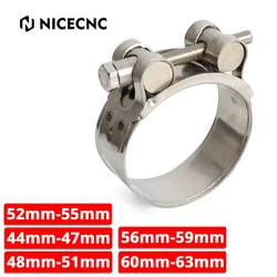 1pcs 43 46 47 50 51 54 55 58 59 62 mm Exhaust Pipe Clamps for Aprilia Husqvarna Honda Triumph Muffler Clip Fix Ring