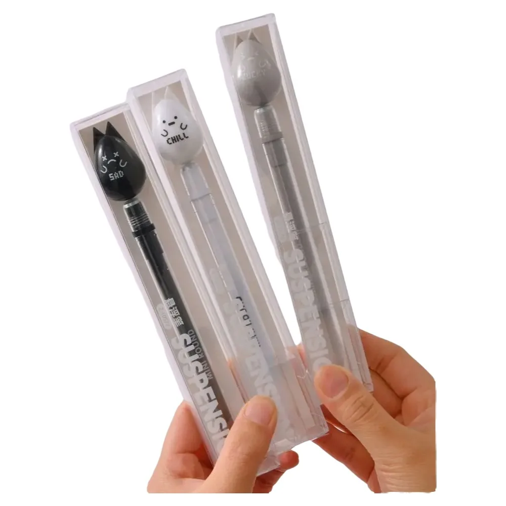 

Gifts Portable Magnetic Suspension Pen Student Stationery 0.5mm Rotating Black Pens Decompression Long Pen Cap Gel Pens
