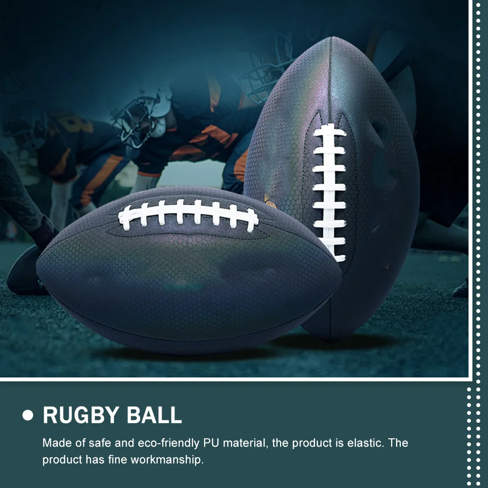 

1pc Fluorescence Professional Rugby Ball Training Football For Adults Teenagers Elastic Eco-Friendly Pu Material Competition