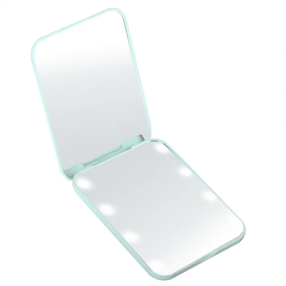 Travel Makeup Mirror with 8 LED 2X Magnifying Toggle Switch Portable Battery Operated Desktop Handheld Foldable Vanity Mirror