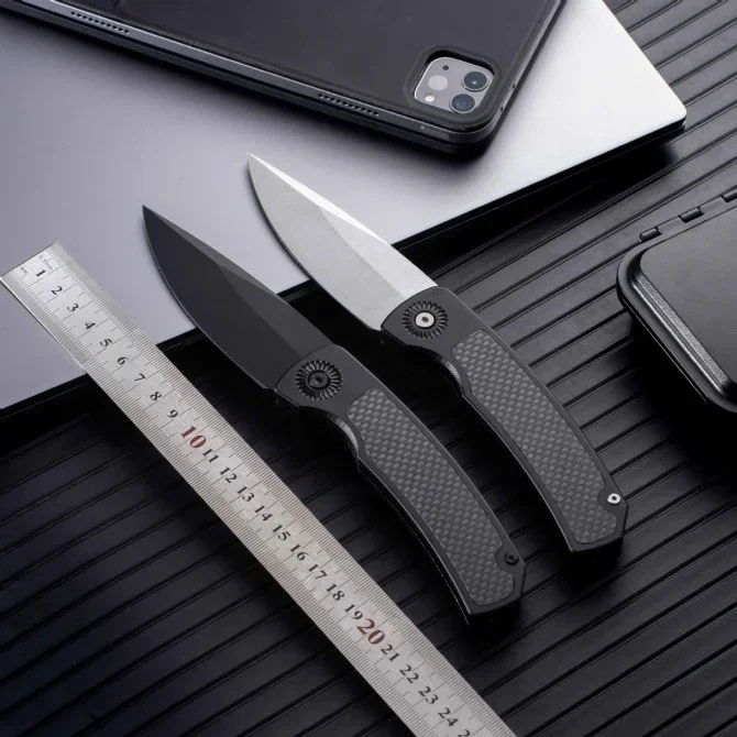 Prote Magic II BR2 Pocket Knife 154-CM Blade Single Action Aviation Aluminum CarbonFiber Handle Hunting EDC Survival Tool Knives