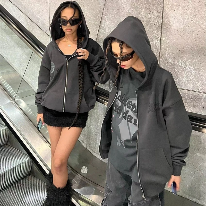 

Streetwear BROKEN PLANET Zip Jacket Hoodie Fashion Autumn Winter Retro Clothing Grey Mens Womens Sweatpants Pullover