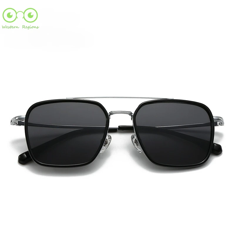 

New simple and fashionable restrained president men and women sunglasses double beam polarized sunglasses uv400 business men
