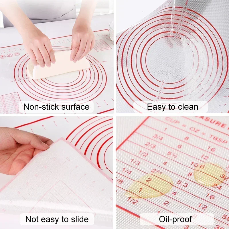 Reposteria Rolling Kneading Pad Silicone Baking Mat Non-Stick Kitchen Accessories Tools Confectionery Pizza Dough Pastry Sheet