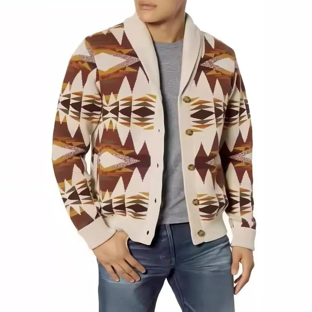 

Trendy Men's Knitted Sweater Casual Loose Fit Collared Pullover Breathable Polyester Fiber Long Sve Youth Faion Outerwear