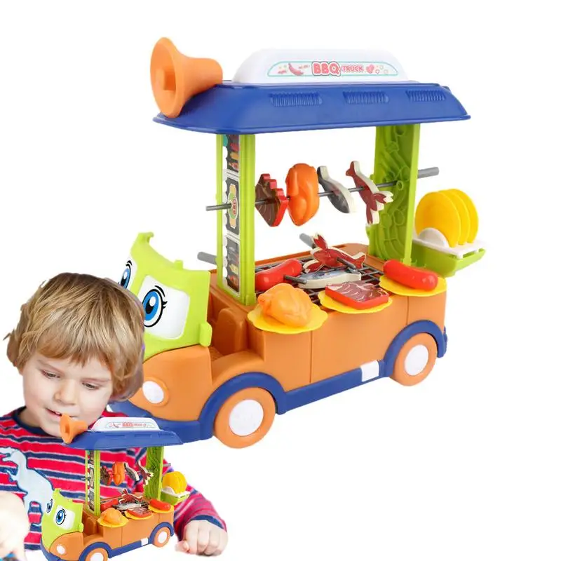 Pretend Play Ice Cream Truck Delightful Toys Craftsmanship Reusable Dessert Cart Mini Food Toys Accessories For Kids 4-10 Years