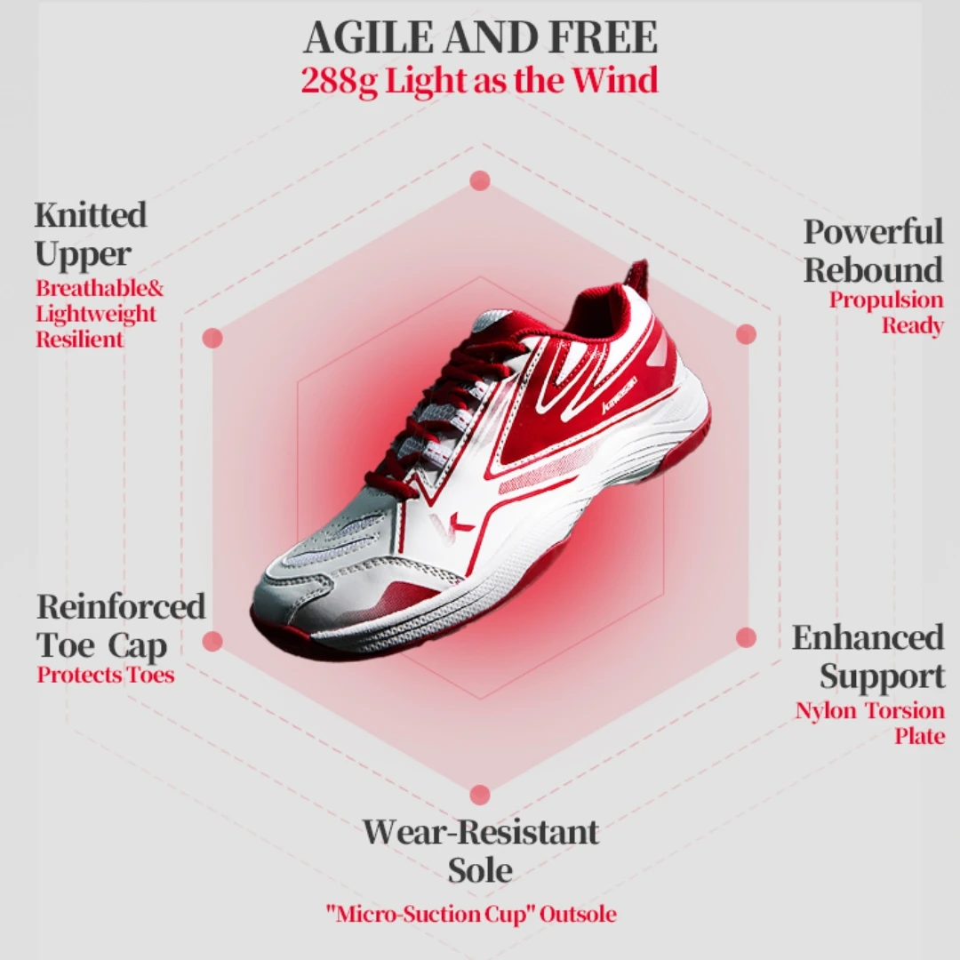 Kawasaki Original Urltra-Light Badminton Shoes K2B50-C32021 Anti Twist Ankle Protection Professional Sports Table Tennis Shoes