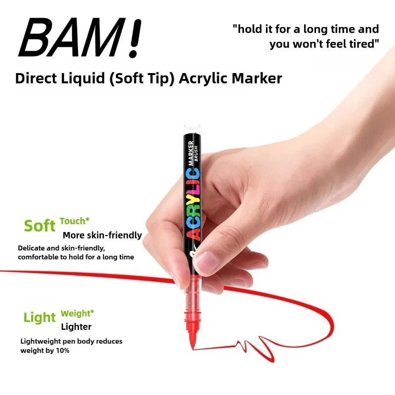 GUANGNA 360 ألوان مجموعة أقلام تحديد أكريليك أقلام خطاط (ماركر) سائلة مباشرة لتقوم بها بنفسك الطلاء الفن أقلام طلاء أكريليك اللوازم المدرسية القرطاسية