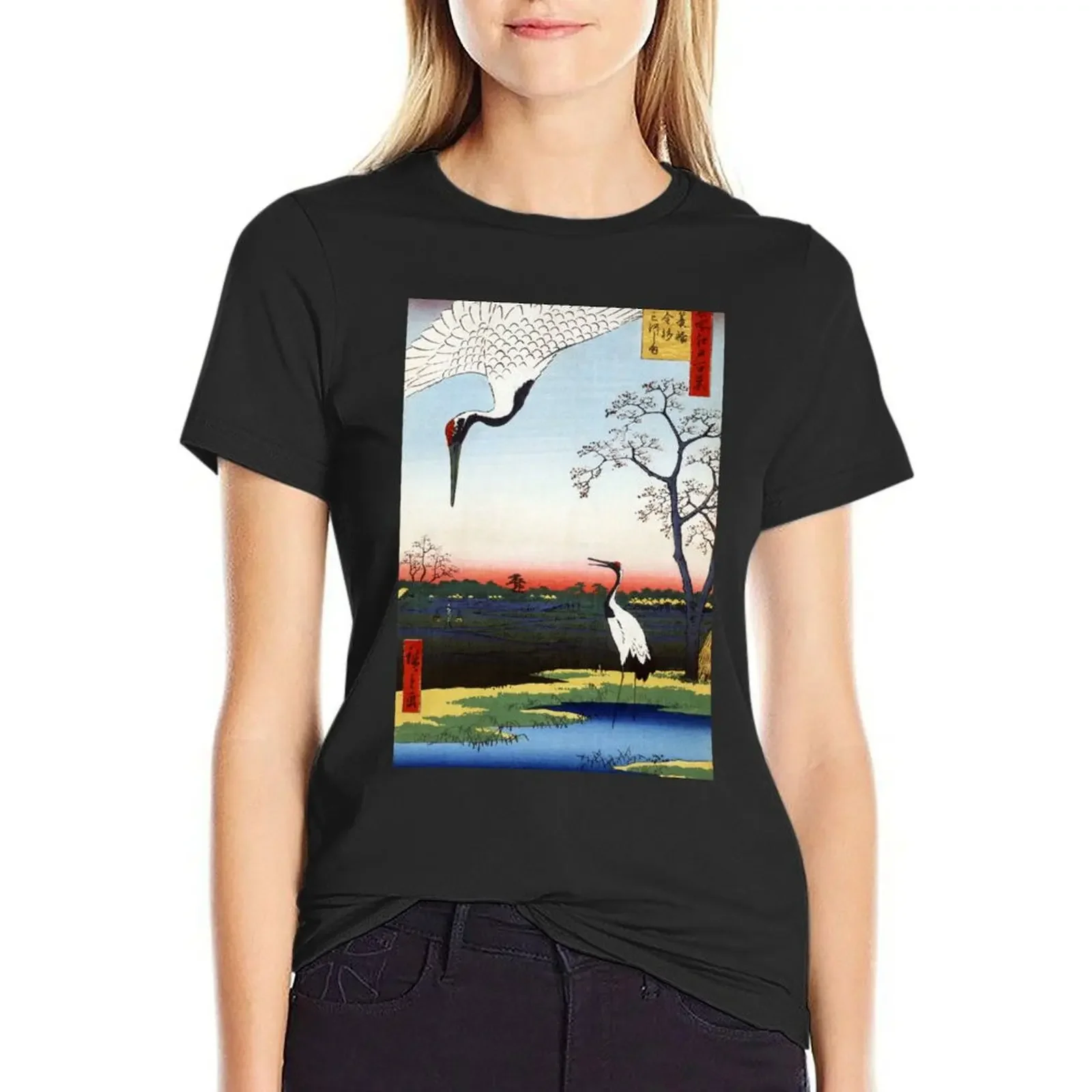 

Hiroshige Minowa, Kanasugi, Mikawashima T-Shirt female summer clothes cute tops hippie clothes t shirts for Womens