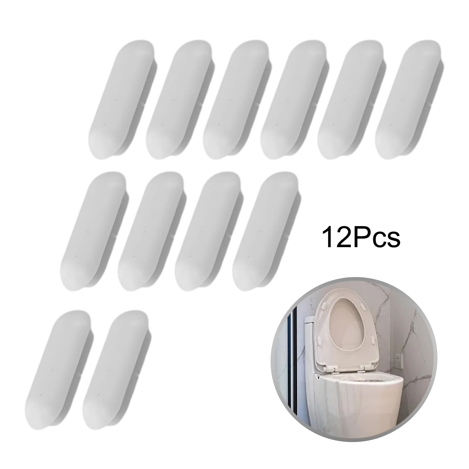 Toilet Cover Bumper Buffer 12x Tool ABS+TPE Accessory Assembly Bathroom Part Replacement Shock-proof Practical