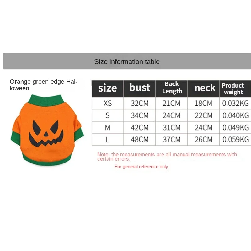 Halloween Pet Dog Clothes Cosplay Clothing Chihuahua Yorkshire Party Pumpkin  Tshirt Vest Jackets for Small Dogs Puppy Cat