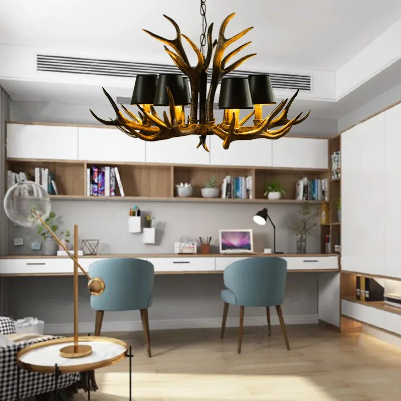 

Vintage Antler design LED chandeliers Table Dining Living Room Kitchen Accesories Home Decoration Interior Lighting Fixture