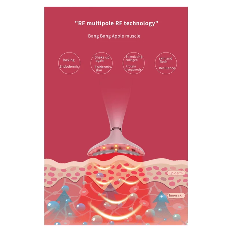 YCOC-RF Dispositivo di bellezza per il viso e il collo EMS Lifting Rimozione delle rughe del collo LED Photon Therapy Pelle Stringere Dispositivo antirughe per la pelle