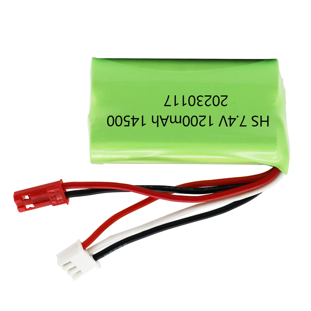 7.4 فولت 1200mAh 14500 JST التوصيل بطارية ليثيوم أيون للألعاب الكهربائية المياه رصاصة بندقية اللعب ملحق 7.4 فولت بطارية للمركبات RC اللعب
