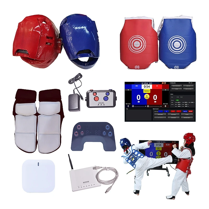 WT Certification Taekwondo Electronic Protective Device Waychamp Protective Gear Electronic Head Guard Chest Socks(Club Version)