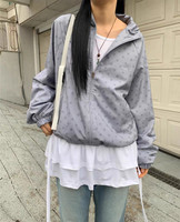 Korean Style Full Star Printed Retro Fashion Hoodies for Spring Casual Simple Zip Up Breathedivinity Sweatshirts Kawaii Clothes