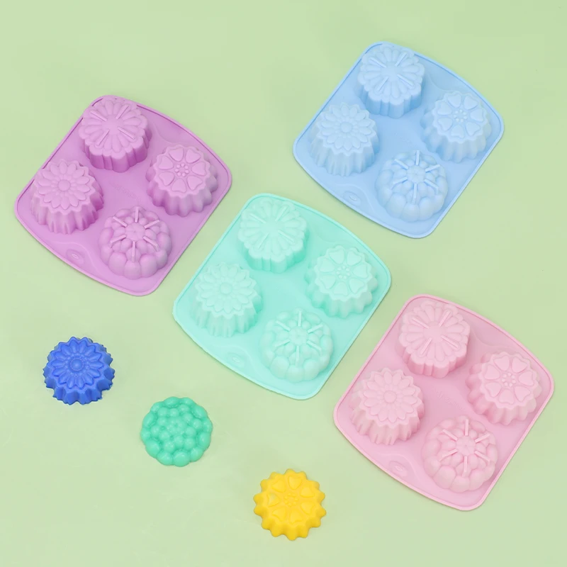 Kinds Flower Silicone Molds Handmade Muffin Baking Molds Suitable for Soap and Candle Making Cake Chocolate mould