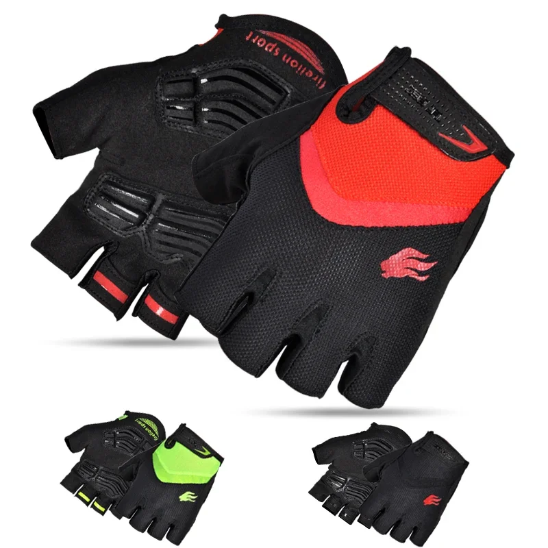 FIRELION Half Finger Cycling Gloves Mountain Bike Padded Breathable Off Road MTB Mittens