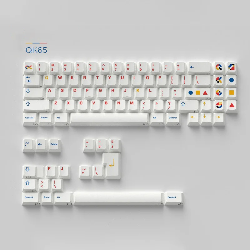 QwertyKeys-Keycap Set para teclado mecânico, cereja perfil, PBT, 7U Barra de espaço ISO Kit, 97 pcs, QK65