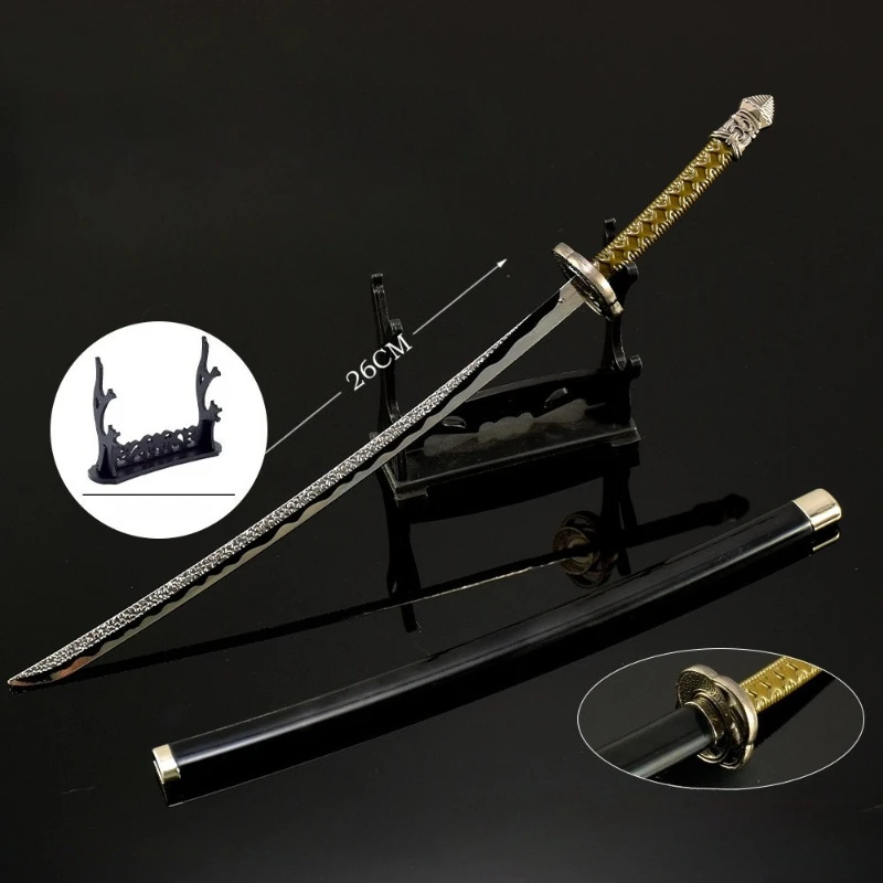 26 cm/10,24 pollici Eldenn Gioco Periferico Famosa Spada Luna Nascosta Versione di Aggiornamento Samurai Spada Cosplay Arma Prop Modello Artigianale In Metallo