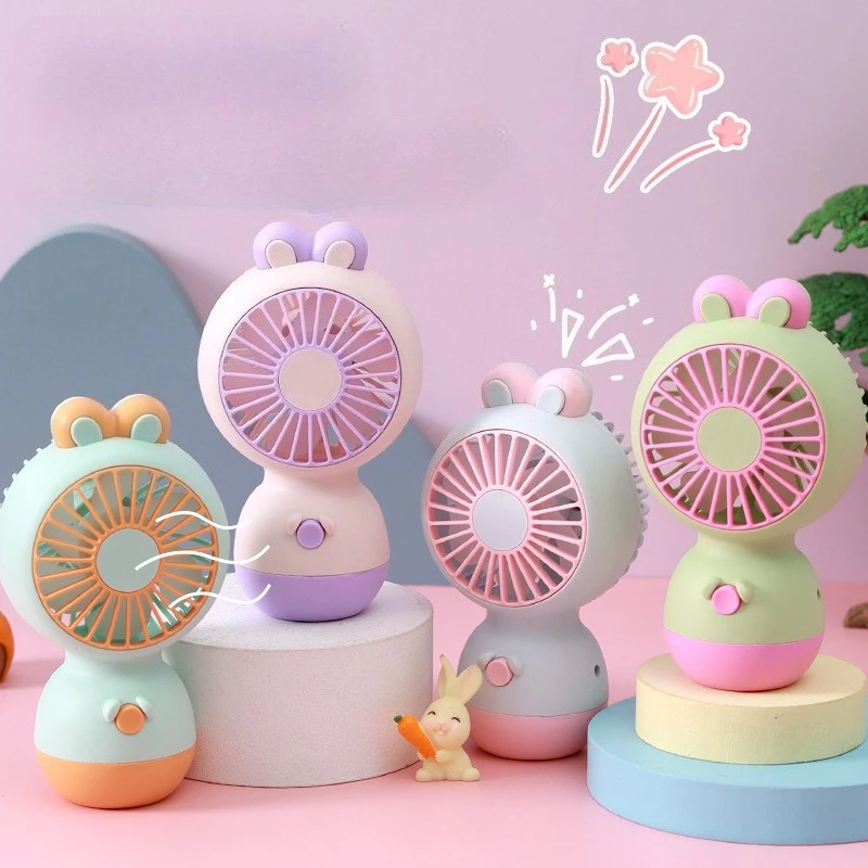 

Красочный мягкий милый кролик ручной маленький вентилятор студенты летний фестиваль призы маленькие подарки оптовая продажа электрический вентилятор