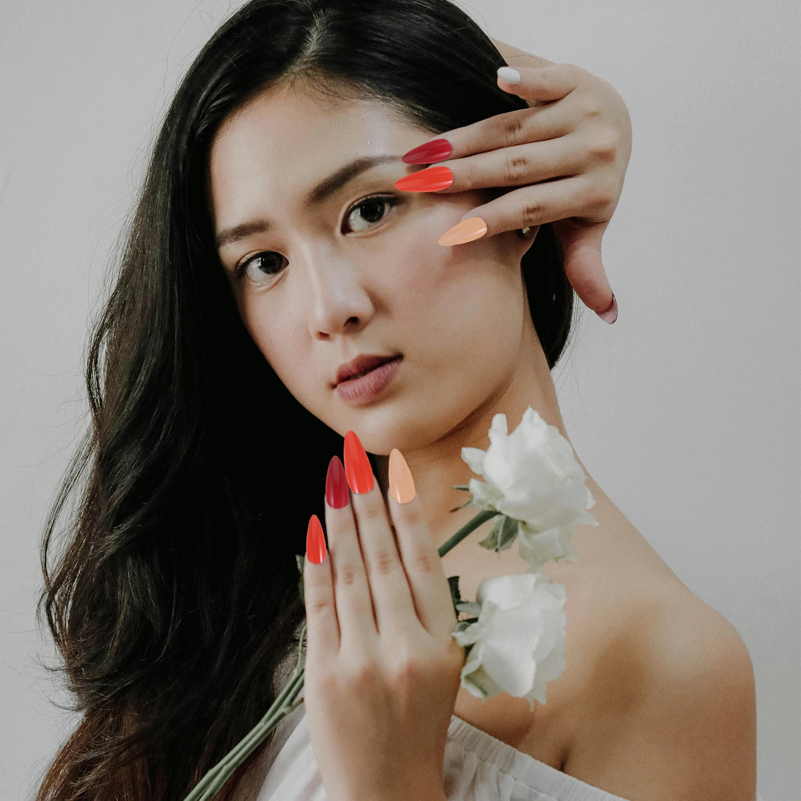 

24pcs Nude Fake Nails On Tips Glue False Nail Art Supplies For Women Comfortable Manicure Kit Elegant Design Long