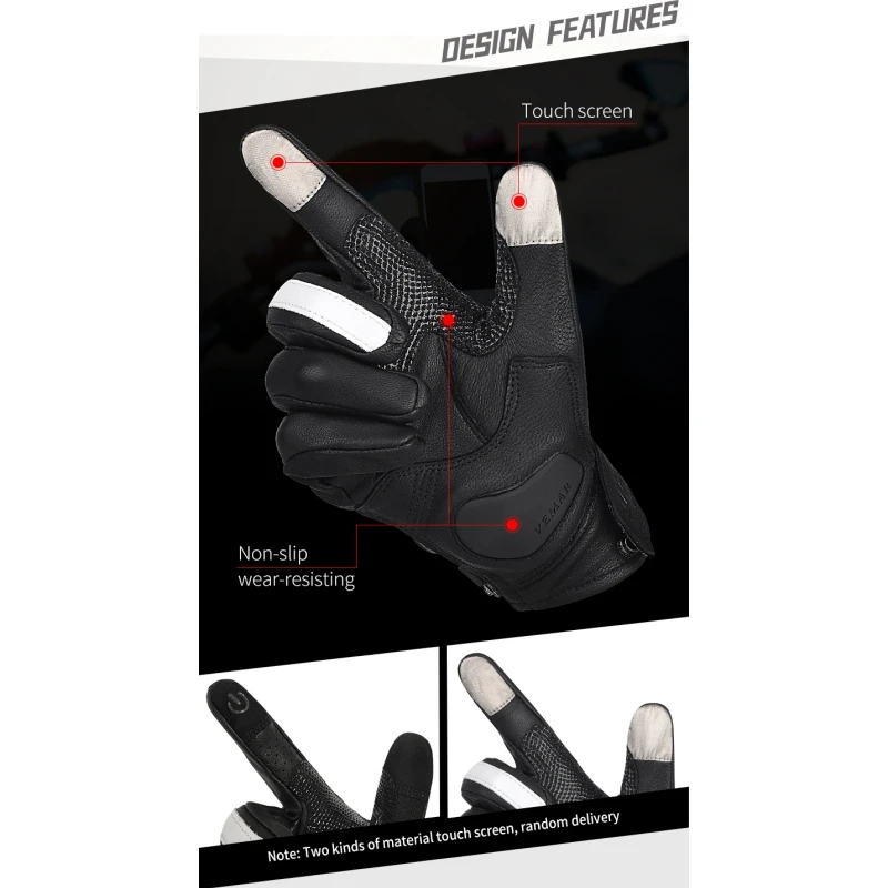 Guanti moda Vemar Retro Guantes Motocross comodi accessori bici classici Cool motociclista guanti moto uomo Luvas