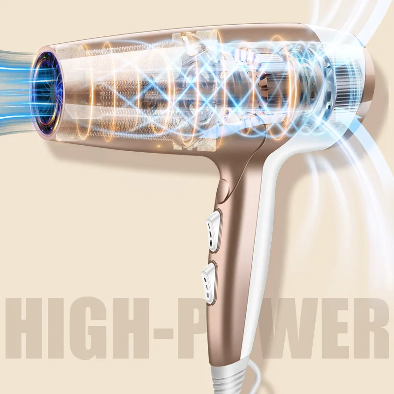 

High-power household hair dryer with strong cold and hot air