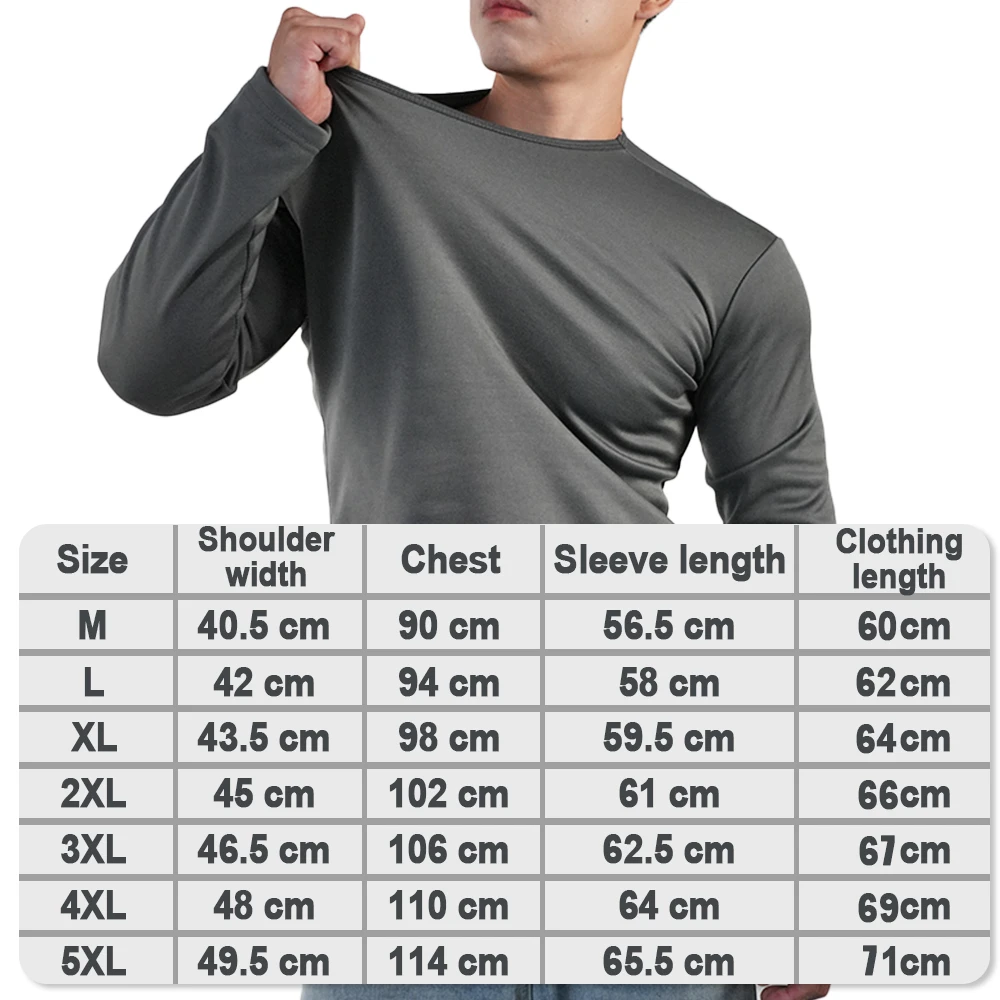 Men's Ultra Thermal Underwear Extreme Cold Weather Long-sleeved Base Layer Top Fleece Lined New Winter O-Neck Bottoming Shirts