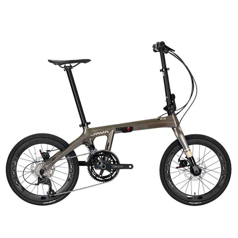 Java-カーボンファイバー折りたたみ自転車,18スピード,20インチ,プル
