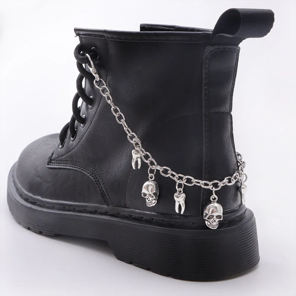 

1 шт. подвеска в виде черепа с зубами для обуви, цепочка для ботинок и кроссовок, украшение для обуви, аксессуары, женские модные ювелирные изделия для вечеринок, подарки
