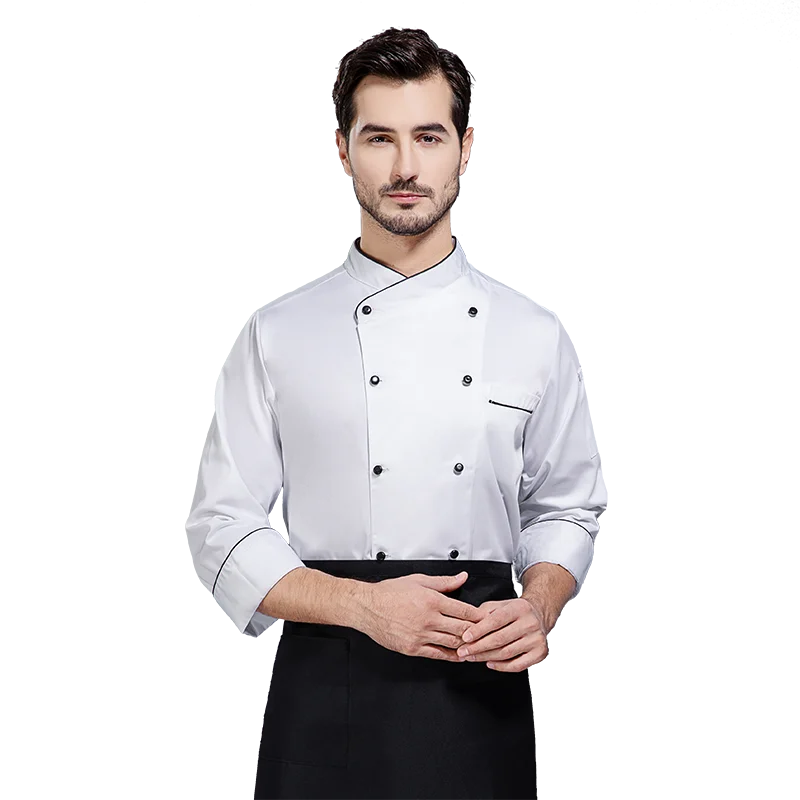 Abiti da lavoro invernali Giacche da cuoco a maniche lunghe Uomo Donna Uniforme da catering Abiti da cucina Cappotto da cuoco Cameriere Ristorante Abbigliamento da lavoro