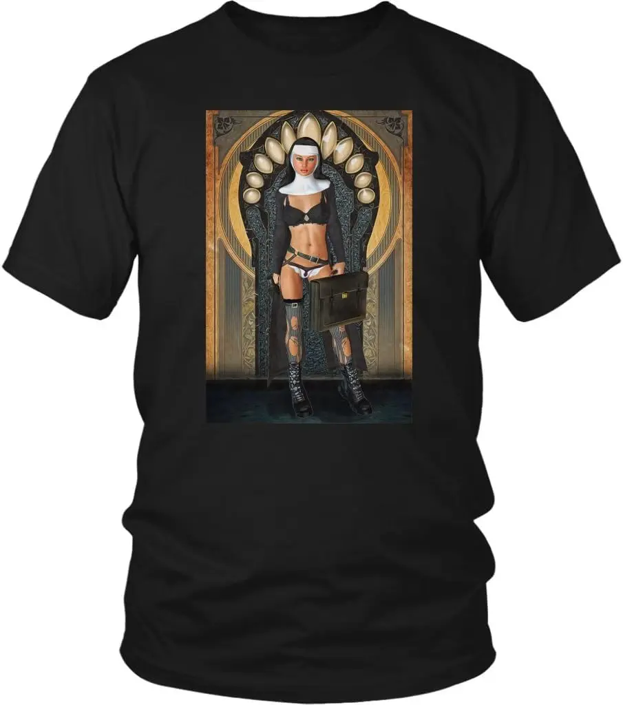 

T Shirt Bad Goth Nun Funny Gothic Religious Unisex T Shirts for Men and Women