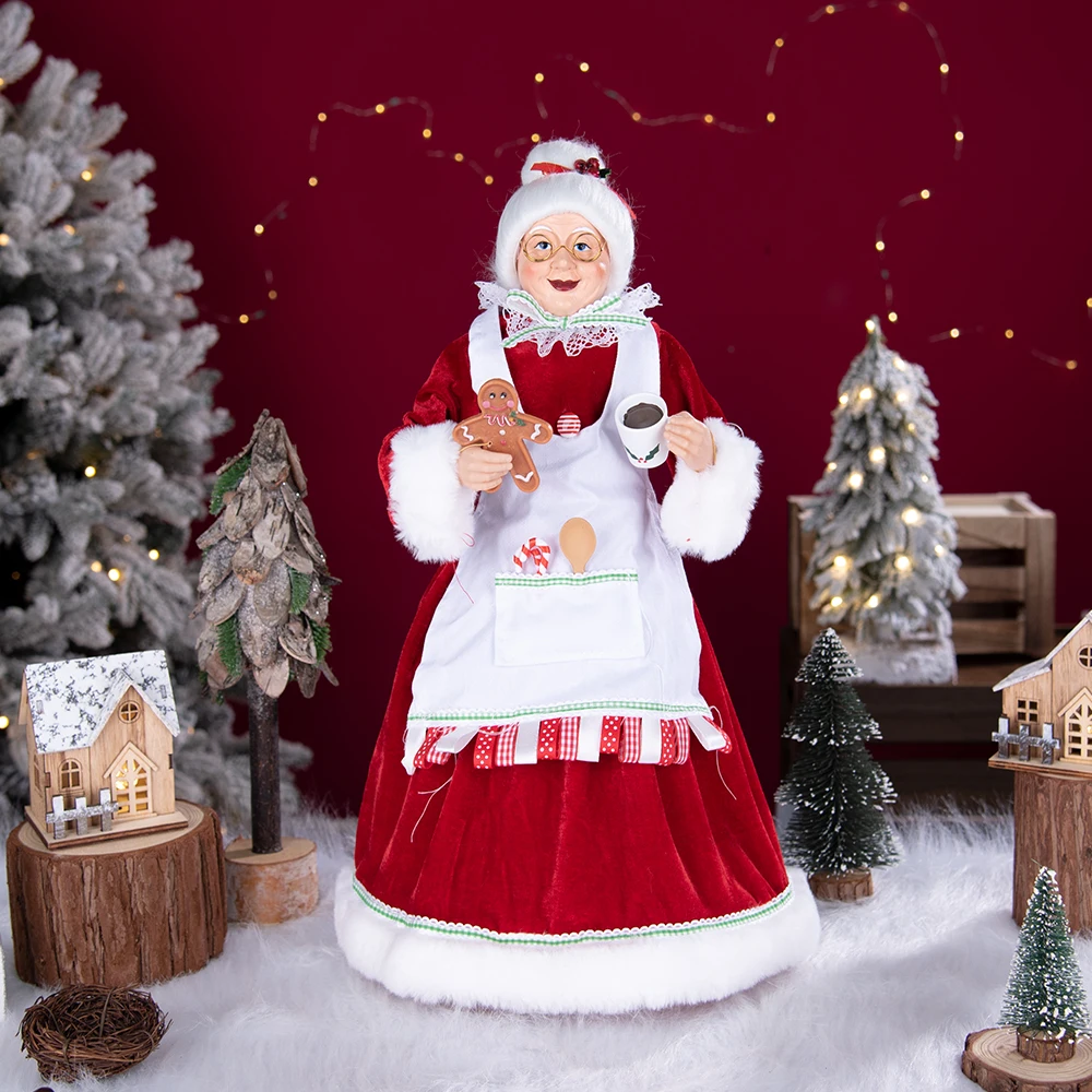 Santa Claus Granny Doll 50cm Standing Santa Claus Ornament Christmas Scene Doll Decoration 2026 Christmas Gift For Children