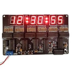 6 Digits DIY Clock Kit Auto Display Time DIY Alarm Clock Soldering Practice Kit for Students and Diyers