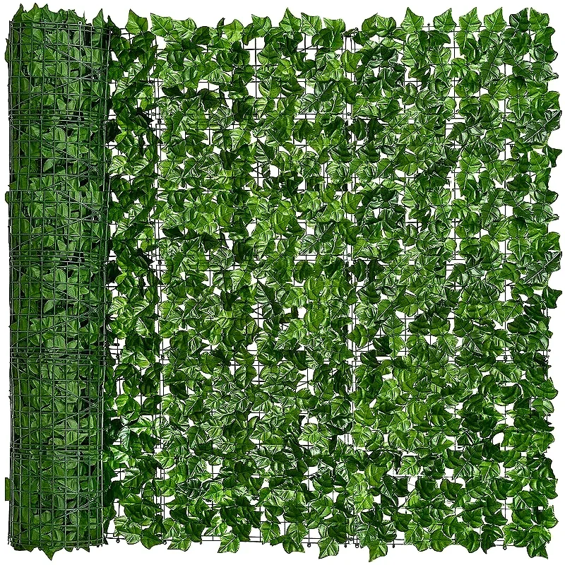 Artificial Ivy Hedge Green Leaf Fence Panels, Fake Plants, Faux Privacy Screen for Home, Outdoor Garden, Balcony Wall Hanging De