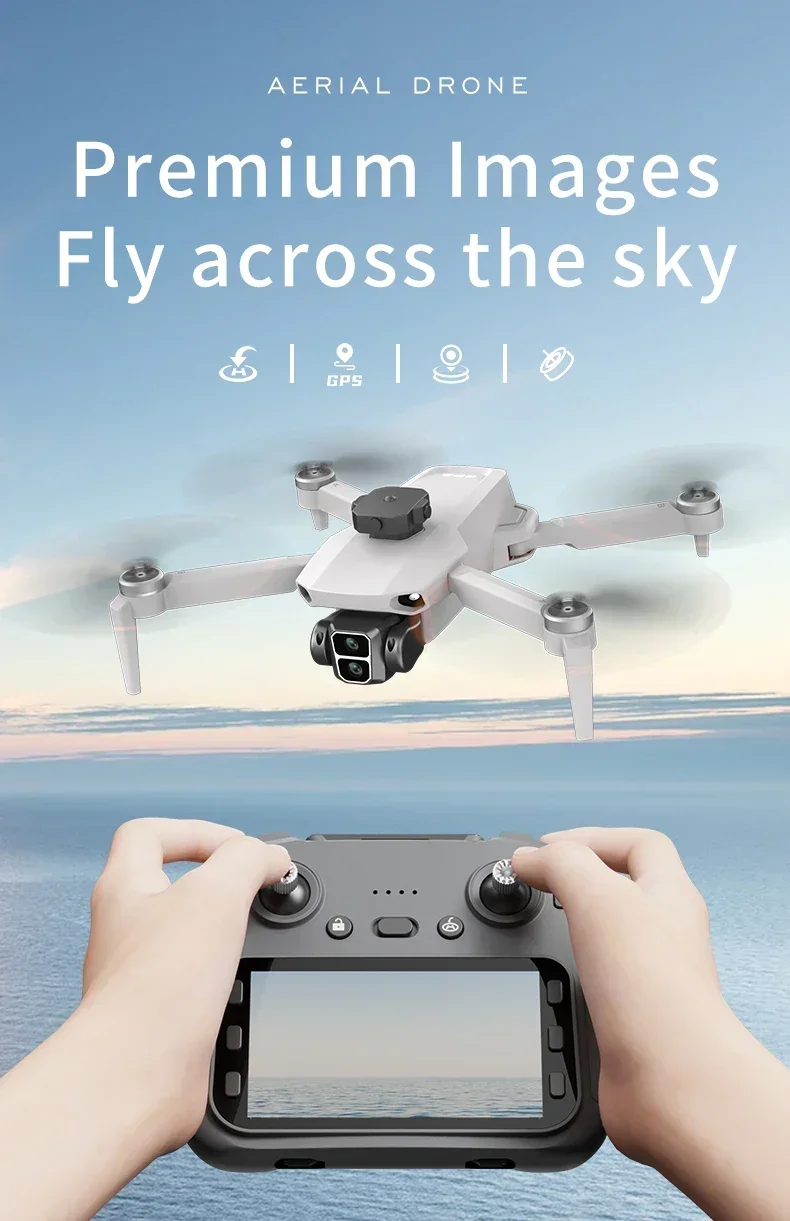 Professional GPS Large LCD Screen Remote Drone Brushless Motor 5G WIFI 3KM EIS Obstacle Avoidance FPV Brushless Quadcopter Toy