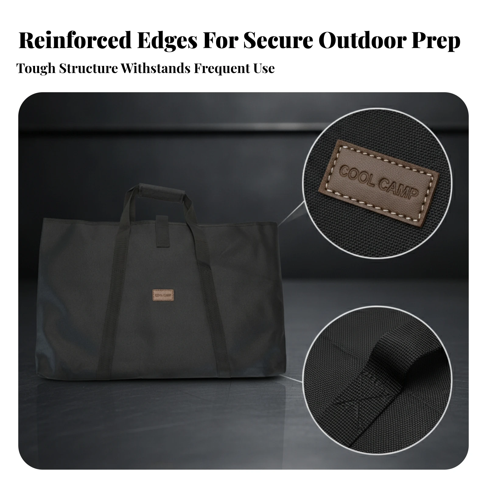 Rectangular Carry Bag with Strap Handles Reinforced Textile Storage Bag with Handles Storage Tote Open-Top Premium for Campers