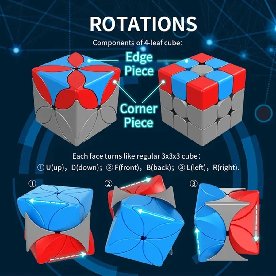Moyu Strange-shape Magic Cube Four Leaf Clover Polaris Maple Leaves Magic Cube Profession Puzzle Education Gift Fidget Toys